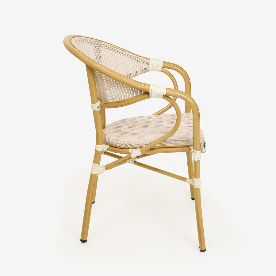 Silla de jardín bistro de textilene beige French 56x60x82cm