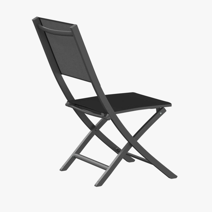 Set de 4 sillas de jard&iacute;n plegables de aluminio grafito Essor 45x57x90cm