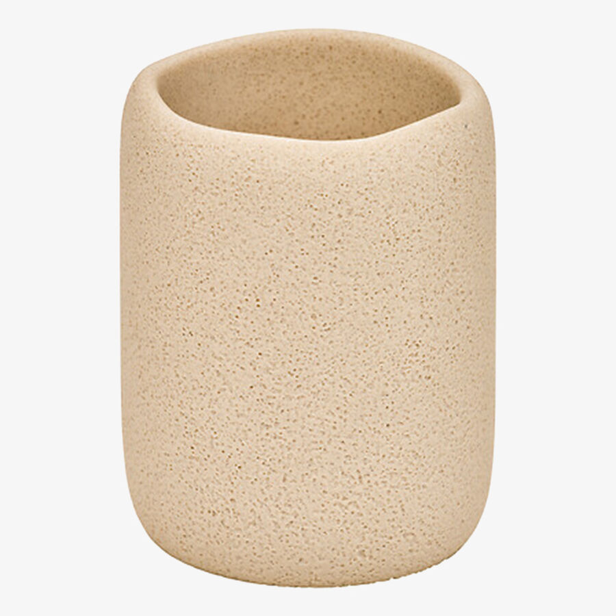 Vaso para cepillos beige Elia 9,9cm
