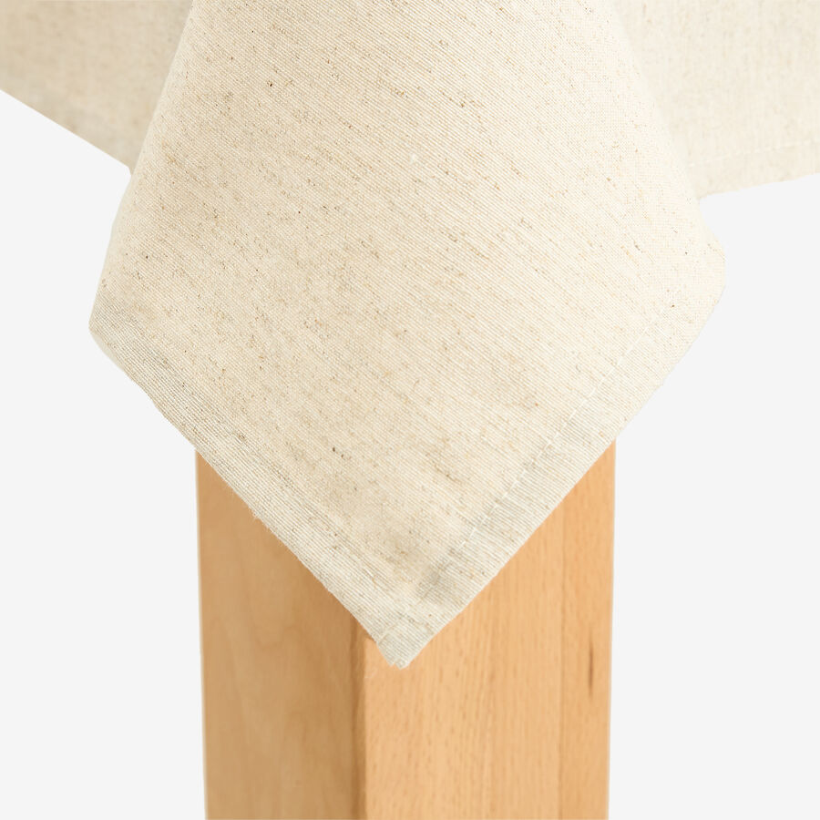 Mantel de lino beige Ador 140x140cm