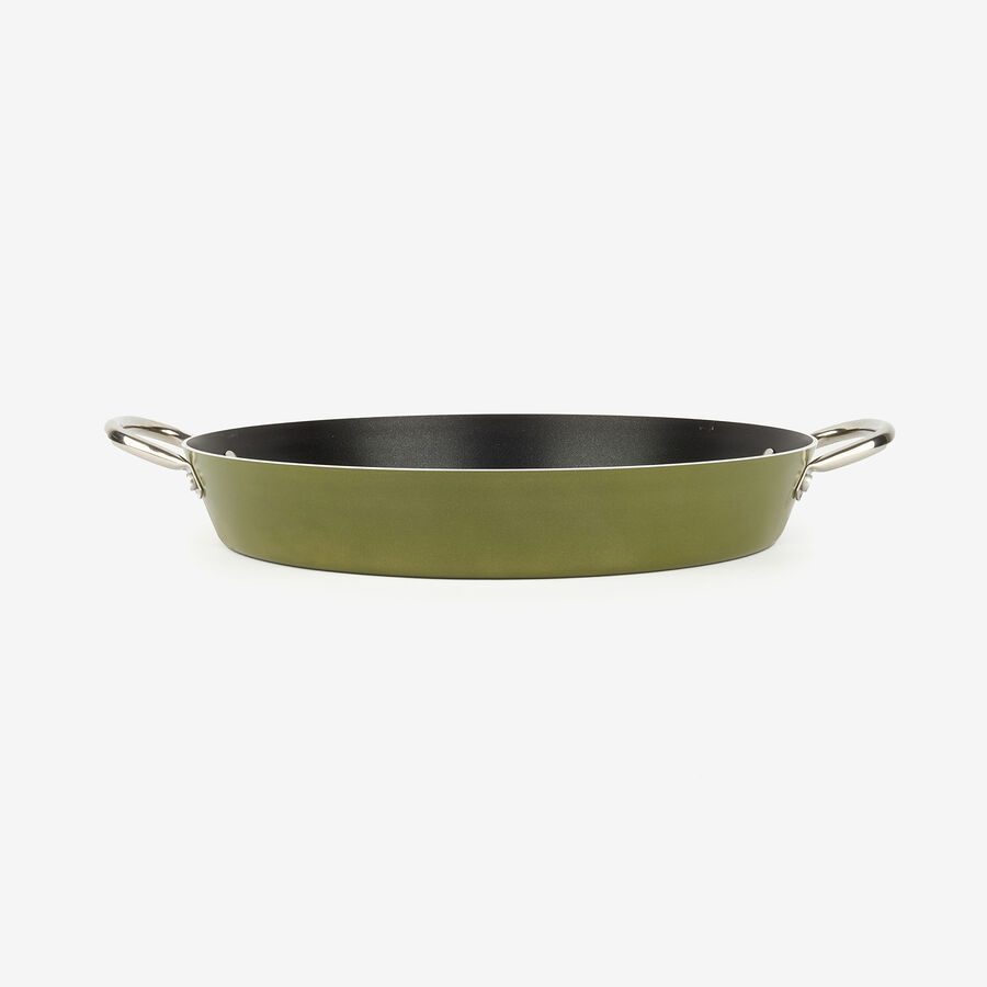 Paellera de aluminio antiadherente verde apta para inducción Ø32cm