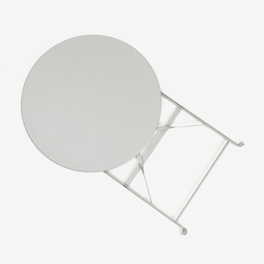 Set de jard&iacute;n plegable de mesa y 2 sillas de acero gris claro Bistro