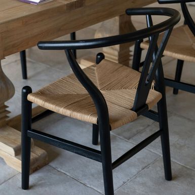 Silla de comedor de madera negra Irma 49x42x78cm Clau&Chloe