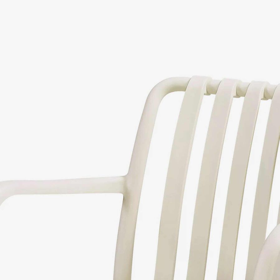 Silla de jard&iacute;n apilable de polipropileno crema Happel 59x55x81cm