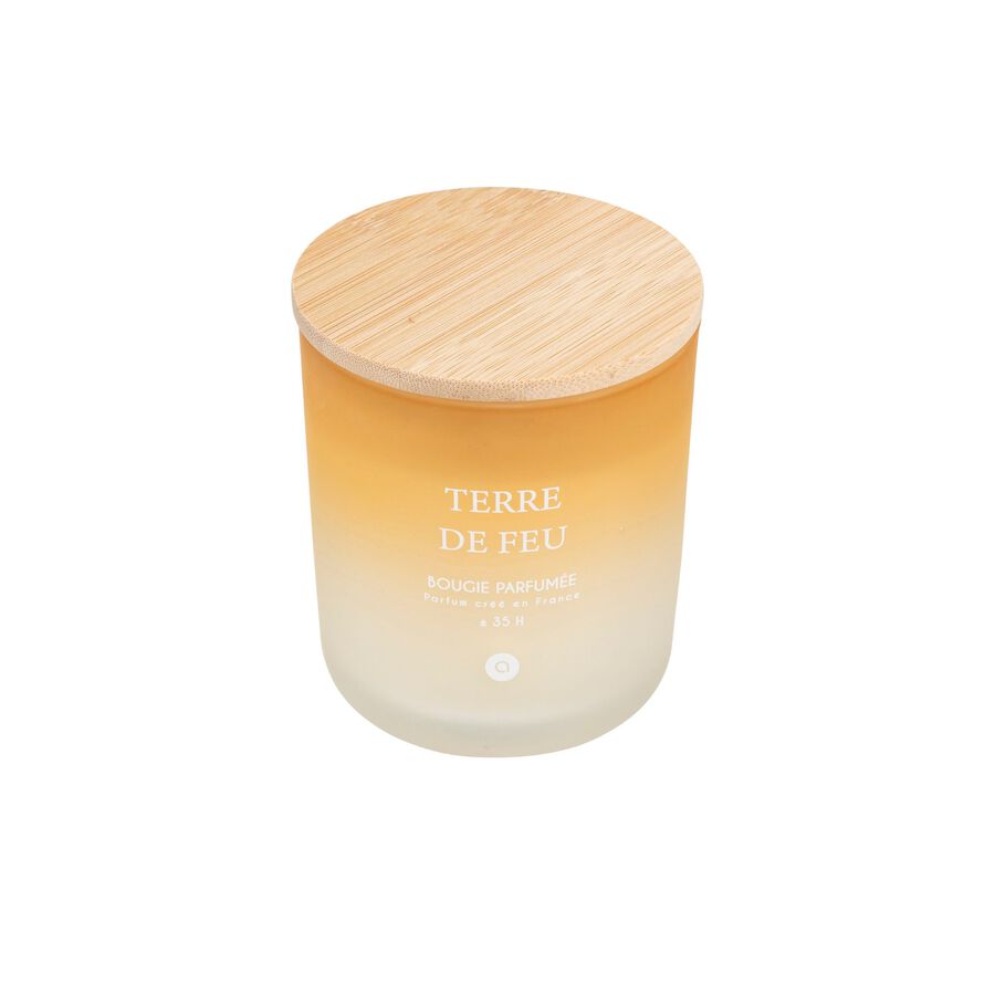 Vela arom&aacute;tica en vaso de cristal &aacute;mbar Nora 255g &Oslash;9x11cm