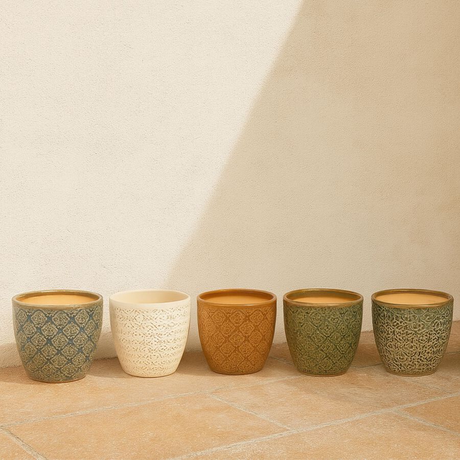 Macetero de gres Maia Ø14x12cm