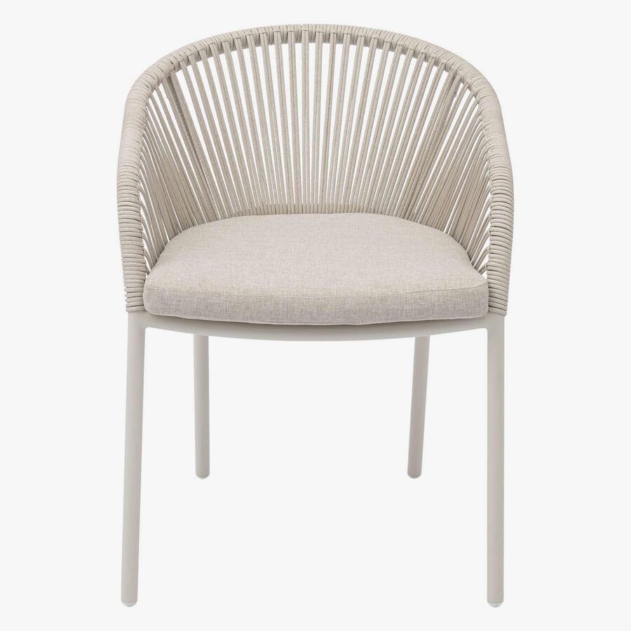 Sill&oacute;n de jard&iacute;n de aluminio crema Oryxa 57x62x77cm