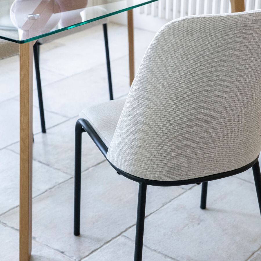 Silla de comedor beige Mina 49x60cm