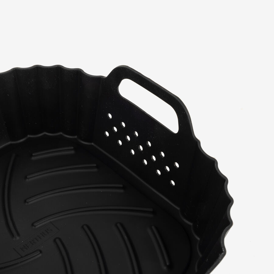 Cesta freidora de silicona negra 20x20cm