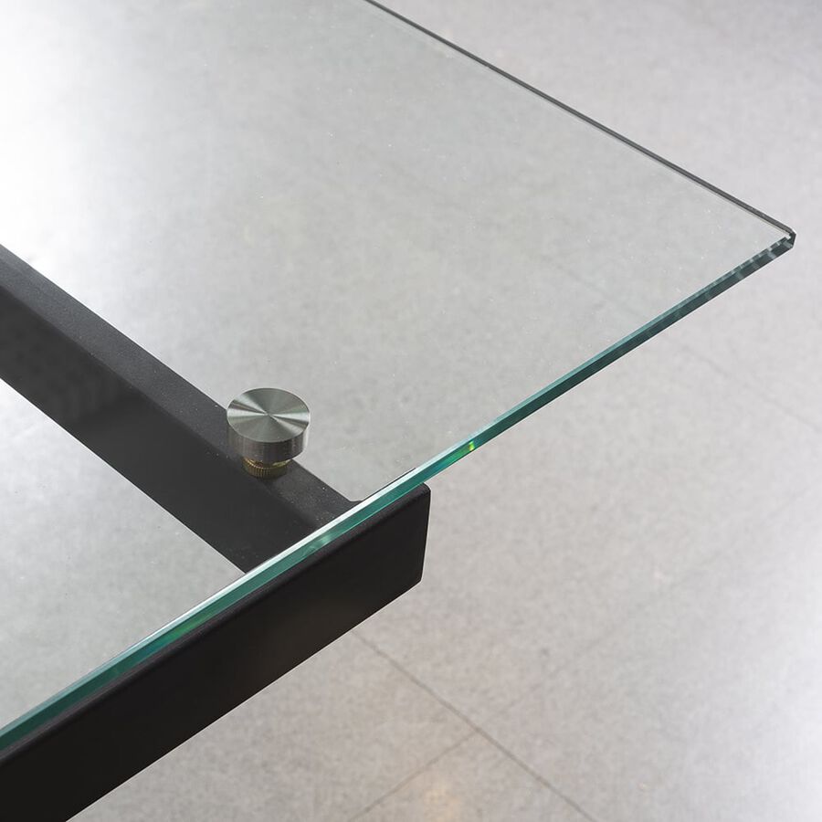 Mesa de comedor de cristal extensible Dallas 160/240x90x75cm