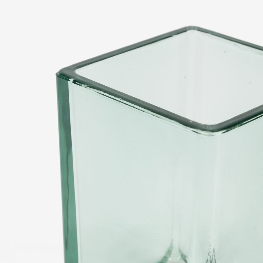 Vaso portacepillos de vidrio verde Cube 10c
