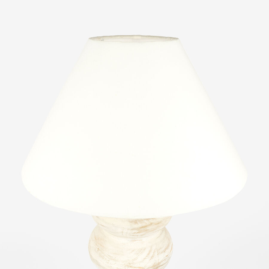 Lámpara de mesa de madera blanca Dira Ø36x54cm