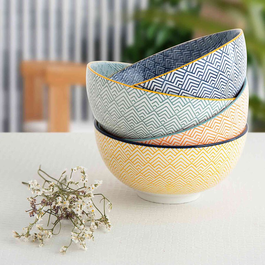 Set de 4 boles de porcelana Okinawa &Oslash;15cm