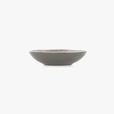 Bol oval de gres gris Gio 15x12x4cm