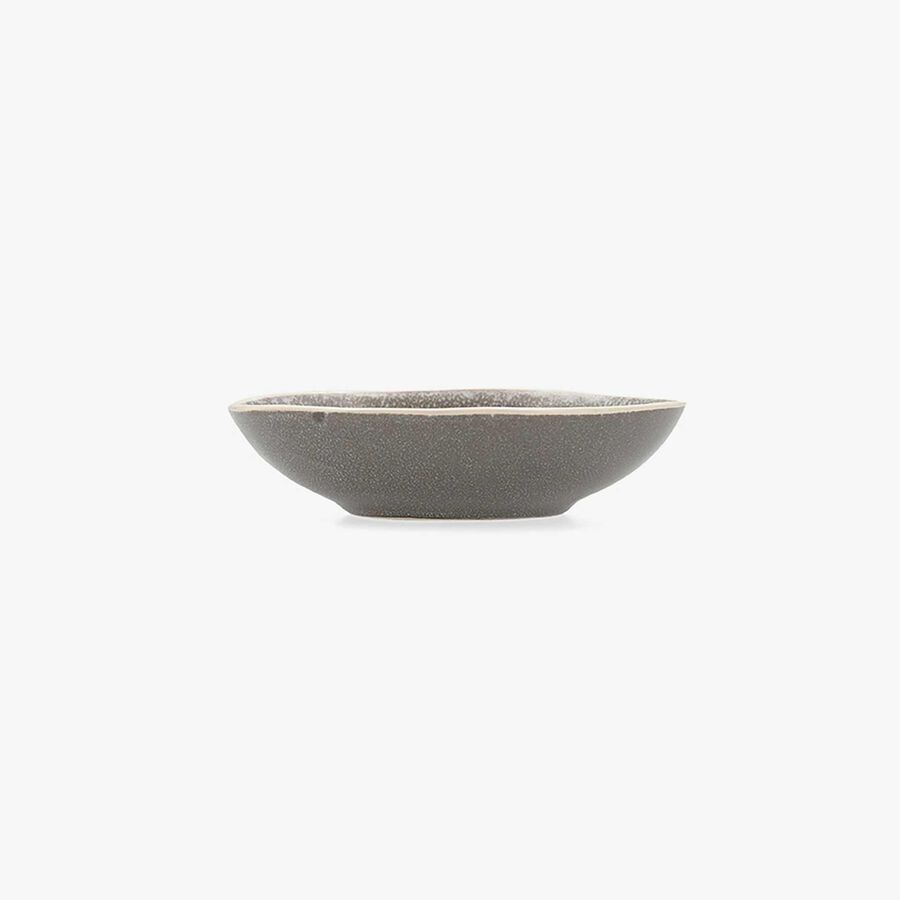 Bol oval de gres gris Gio 15x12x4cm
