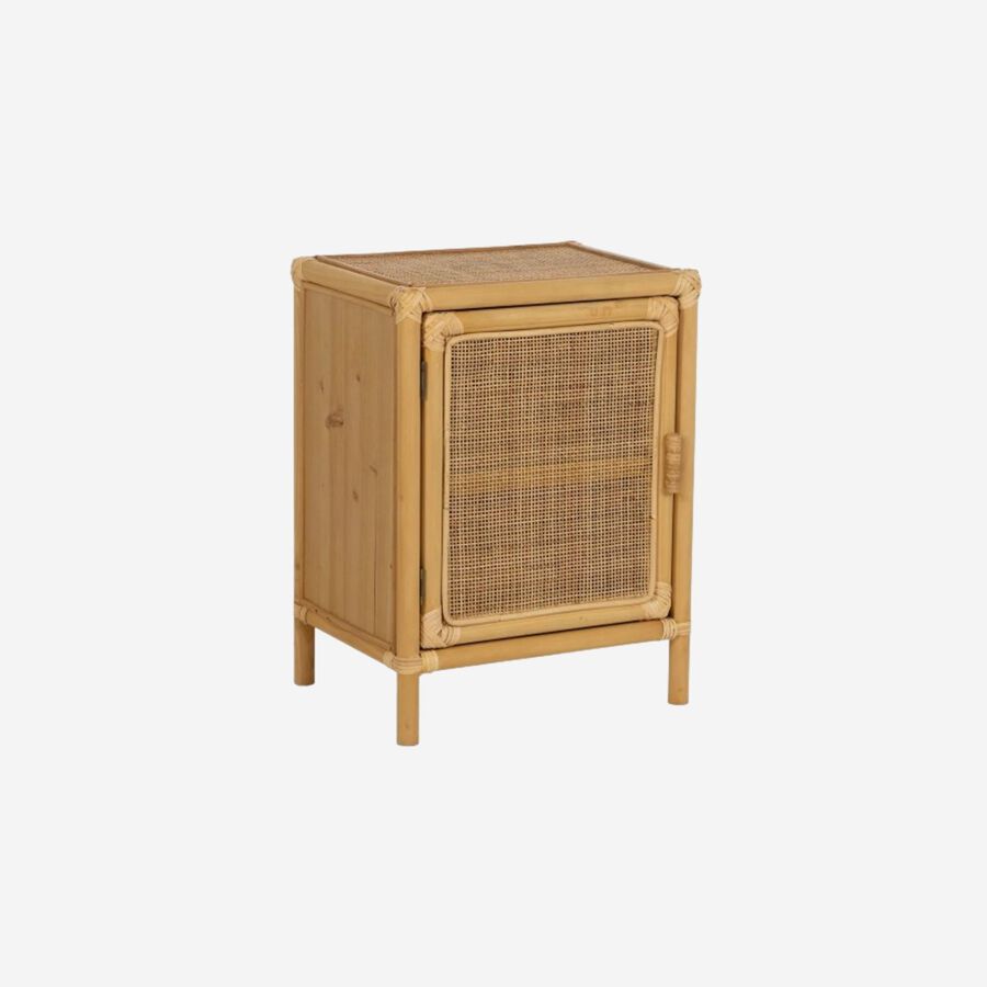 Mesa de noche de ratán Toscana 46x35x60cm