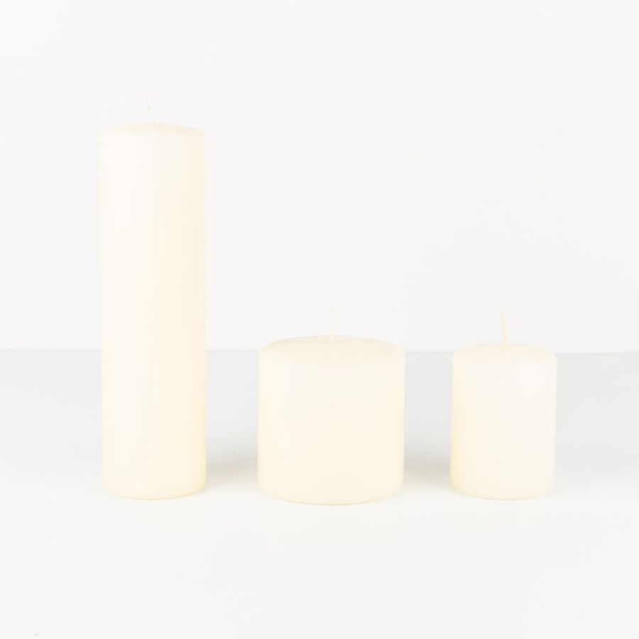 Vela decorativa cilindro marfil Ø10x10cm