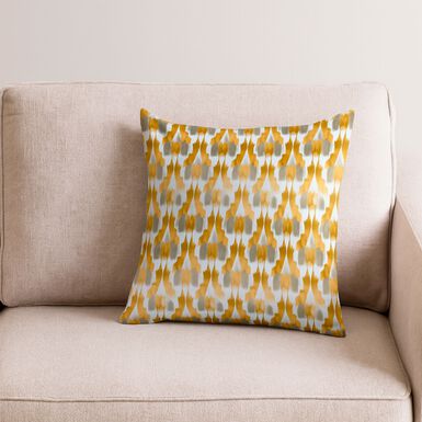 Funda de cojín de algodón verde y naranja cuadrada Kuma 45x45cm