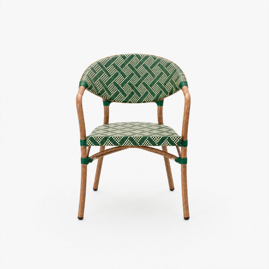 Silla de jard&iacute;n de rat&aacute;n sint&eacute;tico verde Selva 57x60x83cm