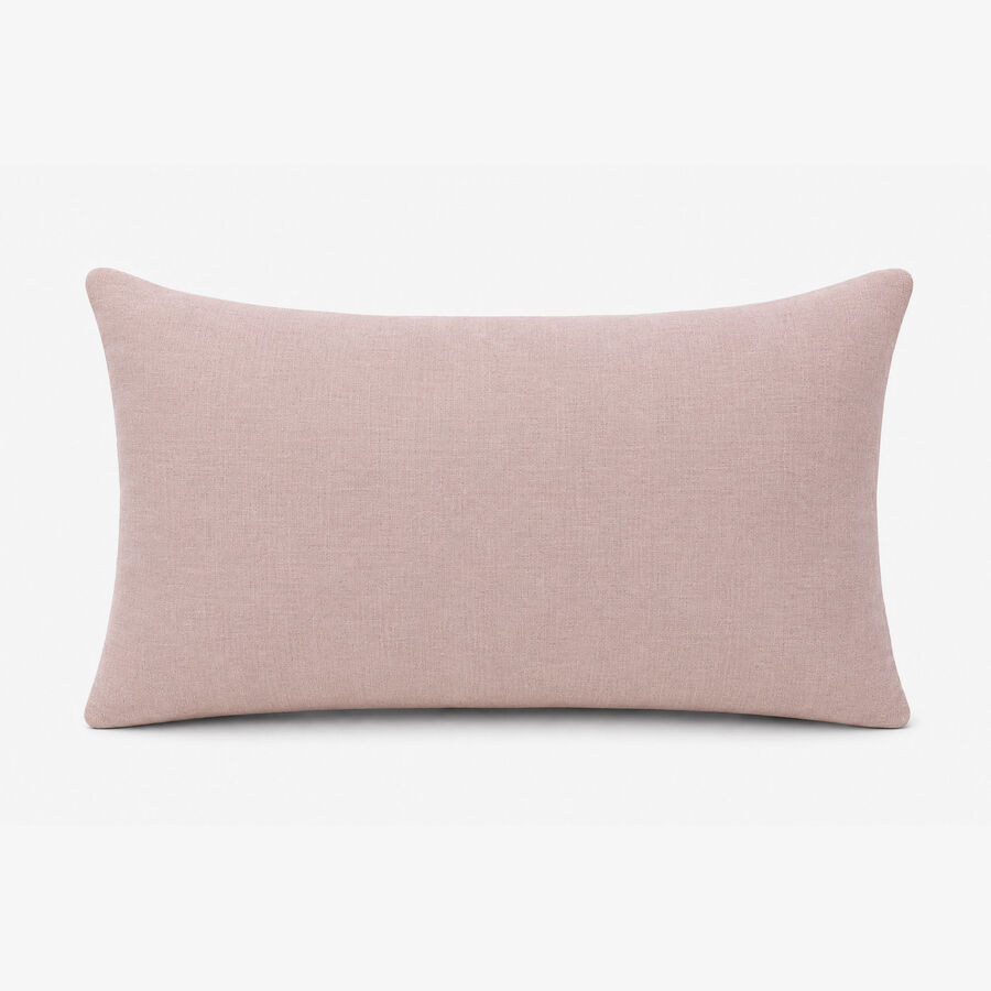 Funda de coj&iacute;n rosa de poli&eacute;ster y lino Bruma 30x45cm