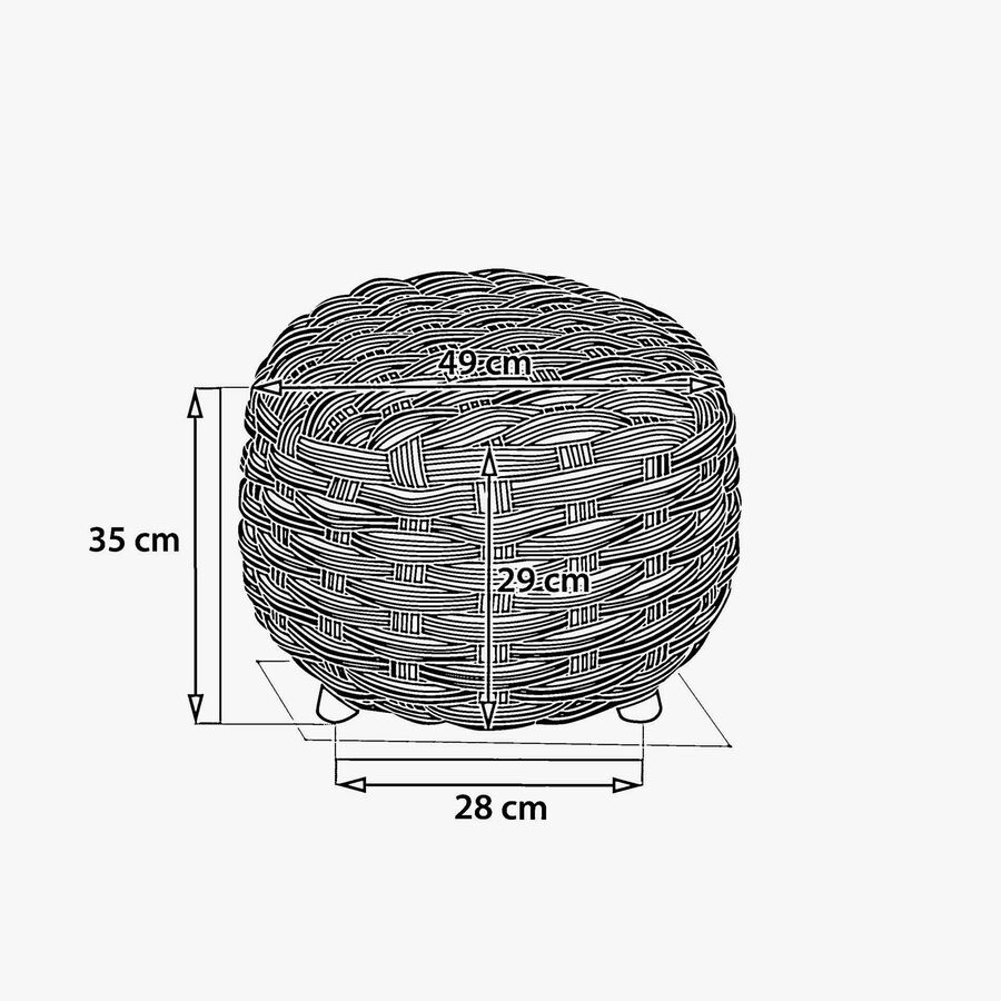 Puff de jard&iacute;n de aluminio caoba Obira &Oslash;49x38cm