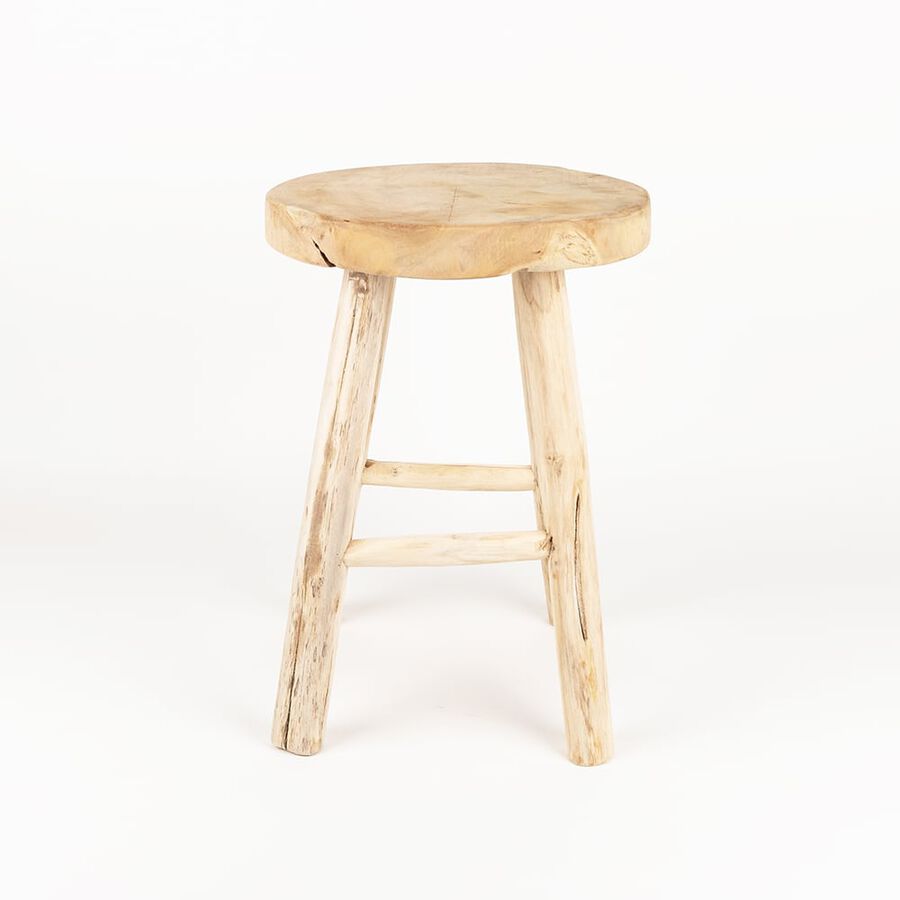 Taburete de madera de teca Rustic Ø30cm