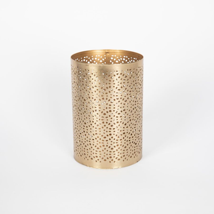 Portavelas de hierro dorado Ø10x15cm en varios modelos