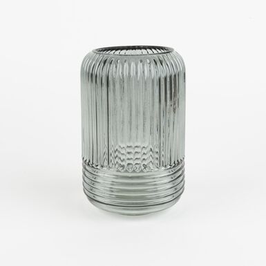 Jarrón de cristal gris Huise Ø12x18cm
