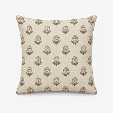 Funda de coj&iacute;n reversible beige de algod&oacute;n y poli&eacute;ster Sira 45x45cm