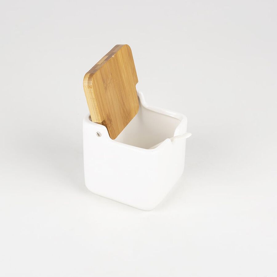 Azucarero/salero de cerámica con tapa de bambú Sel 35cl