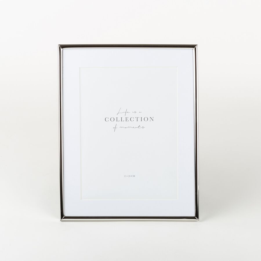 Marco de fotos de metal plateado Kilim 15x20cm