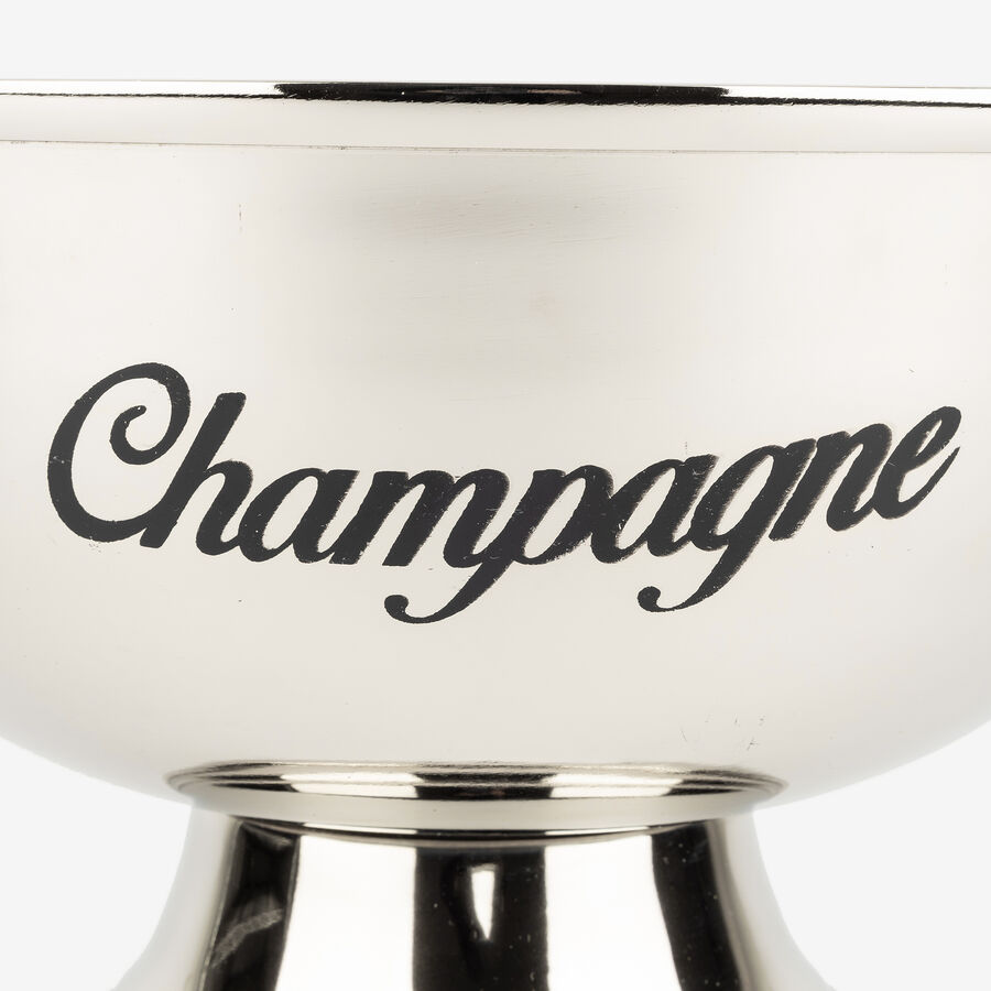 Cubitera de aluminio plateado con pie &Oslash;31,5x20cm