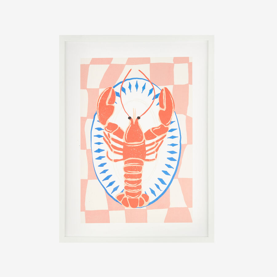 Cuadro con marco y cristal Lobster 30x40cm