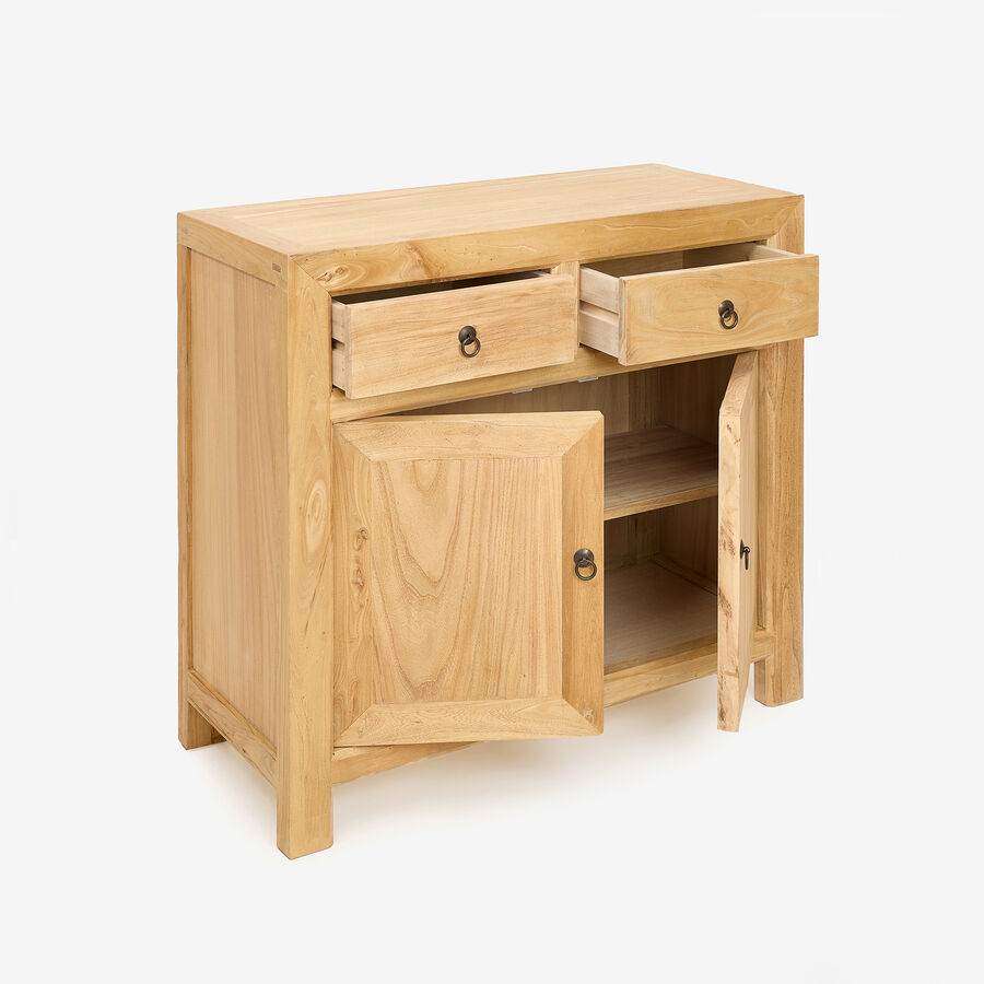 Aparador de madera de olmo reciclada N&aacute;poles 90x40x85cm