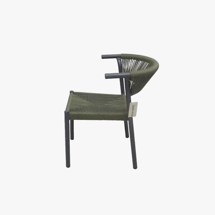Silla de ratan verde Prado 54x63x77cm