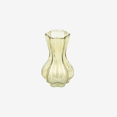 Jarrón de cristal verde Dalmar Ø9x15cm