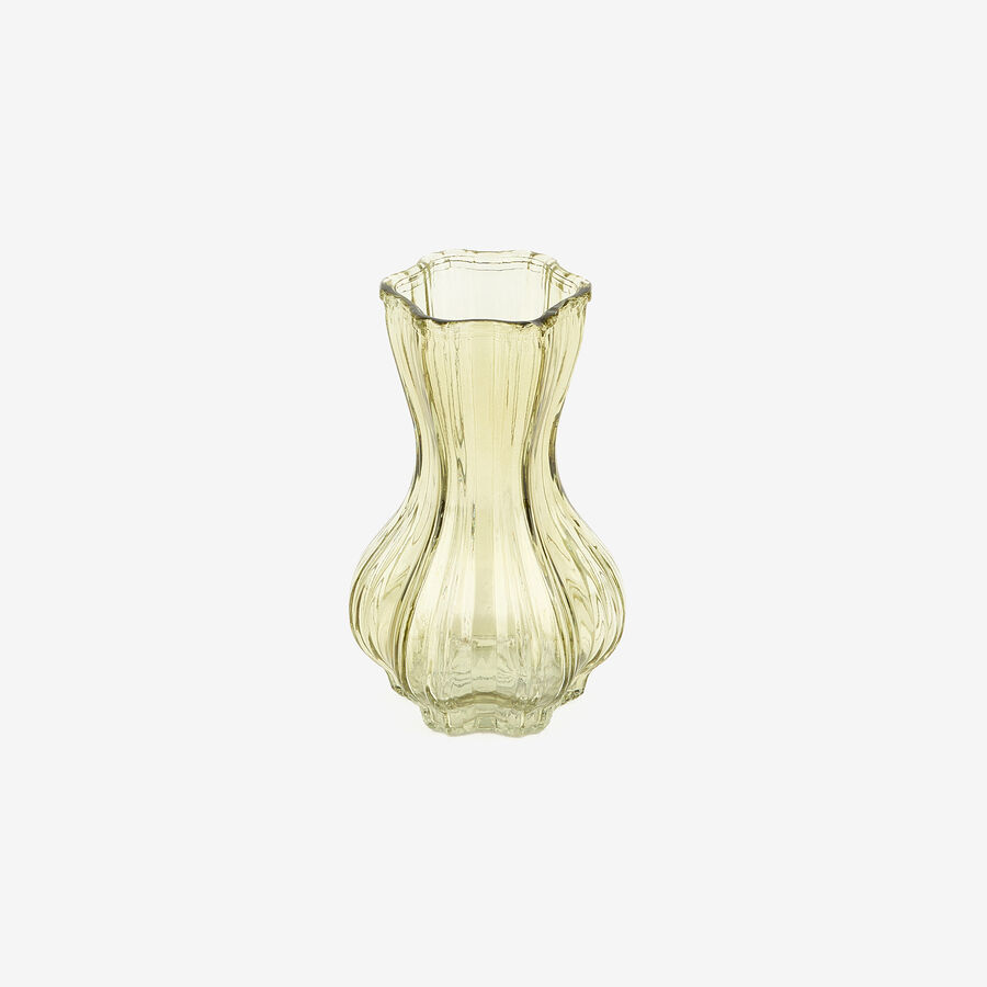Jarrón de cristal verde Dalmar Ø9x15cm