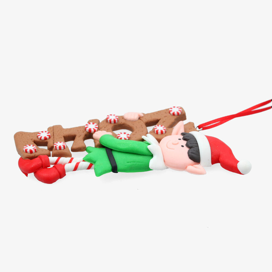 Adorno colgante de arcilla Christmas Elf 11cm