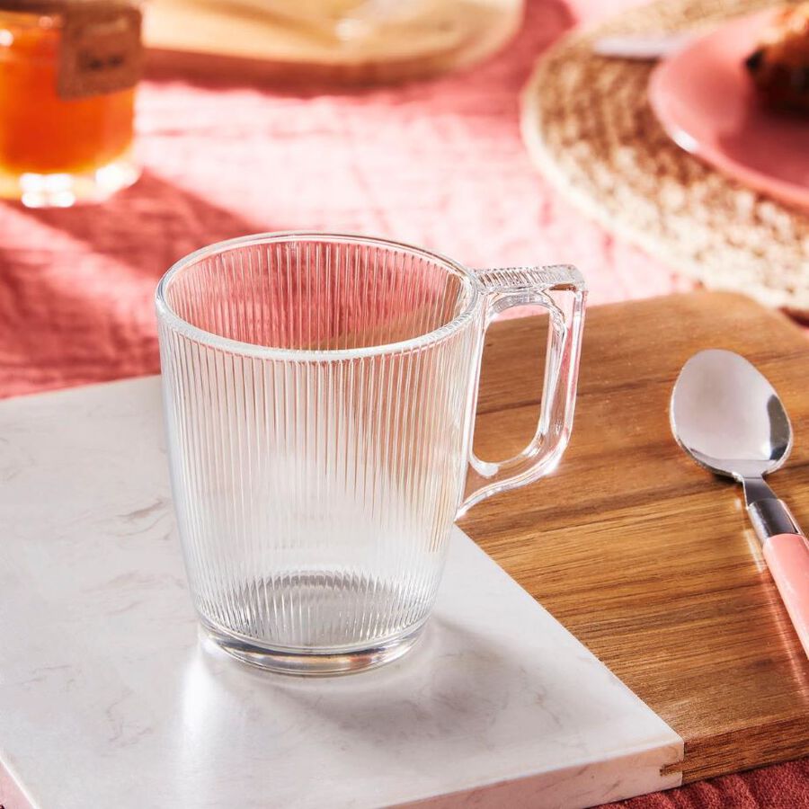 Mug de vidrio transparente Stria 25cl