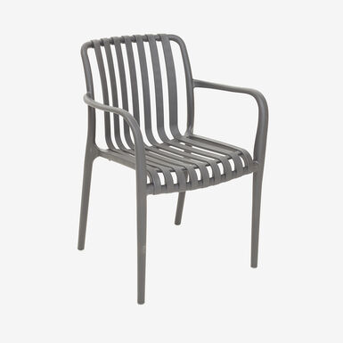 Silla de jard&iacute;n apilable de polipropileno gris Happel 59x55x81cm
