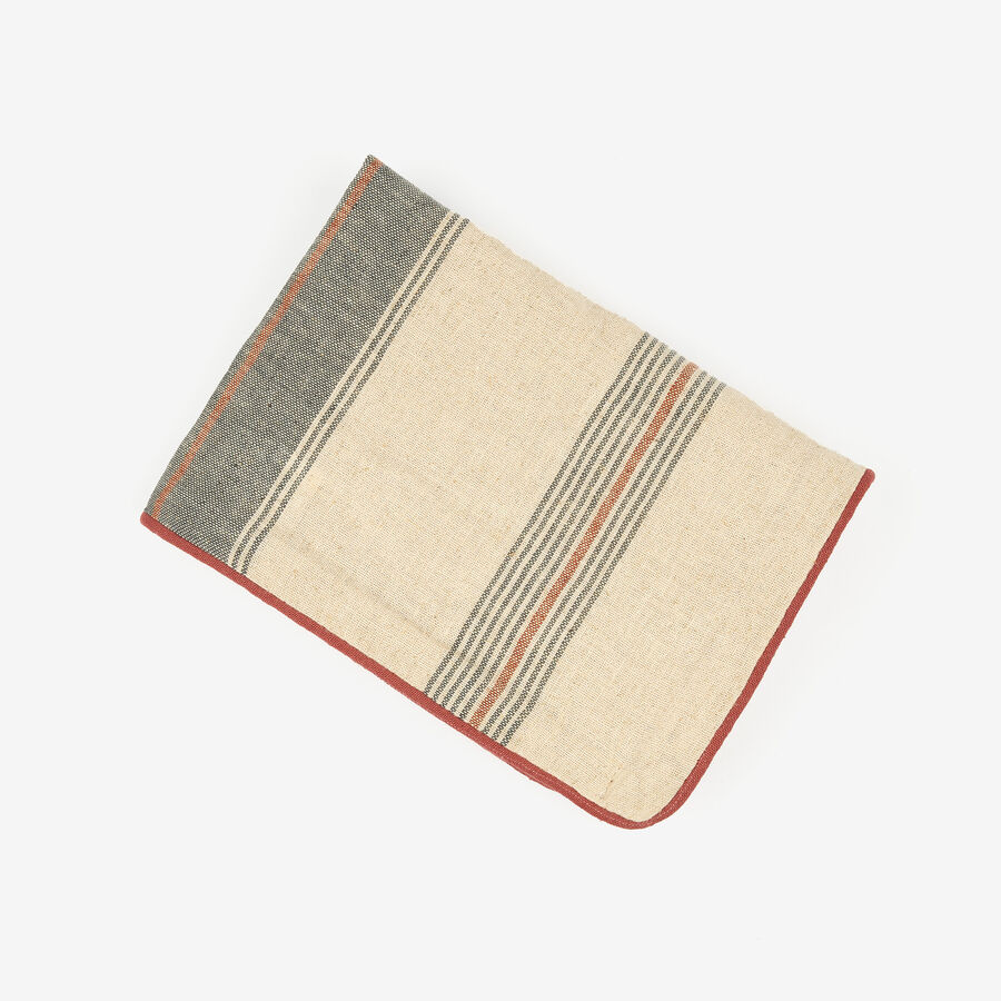 Funda de coj&iacute;n de lino rayas Yuma 30x45cm