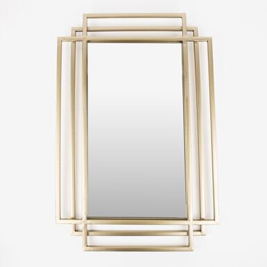 Espejo de pared rectangular de metal dorado Dulce 54x74cm