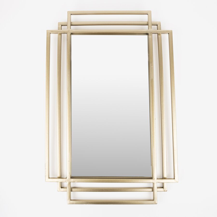 Espejo de pared rectangular de metal dorado Dulce 54x74cm