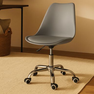 Silla de oficina con ruedas gris Tulip 48x55x45cm