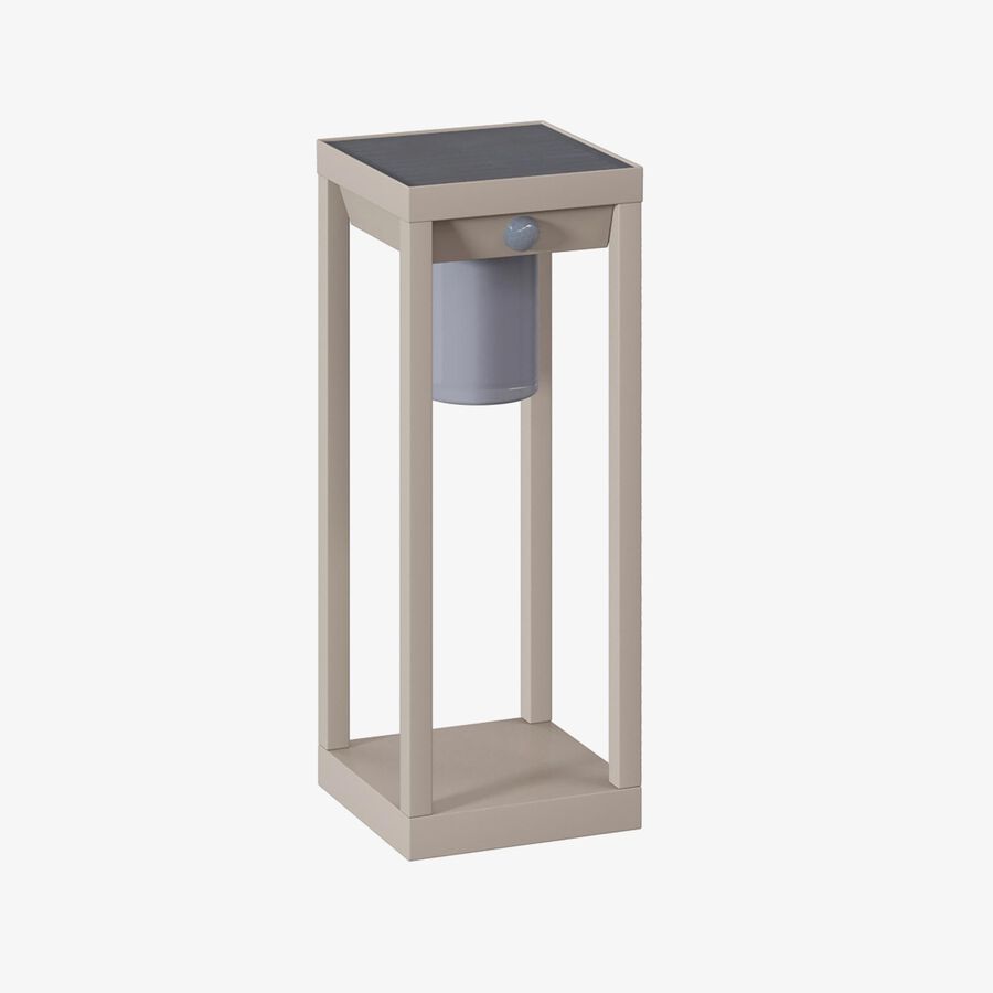 Farol solar para jard&iacute;n de aluminio crema Pirox 40cm