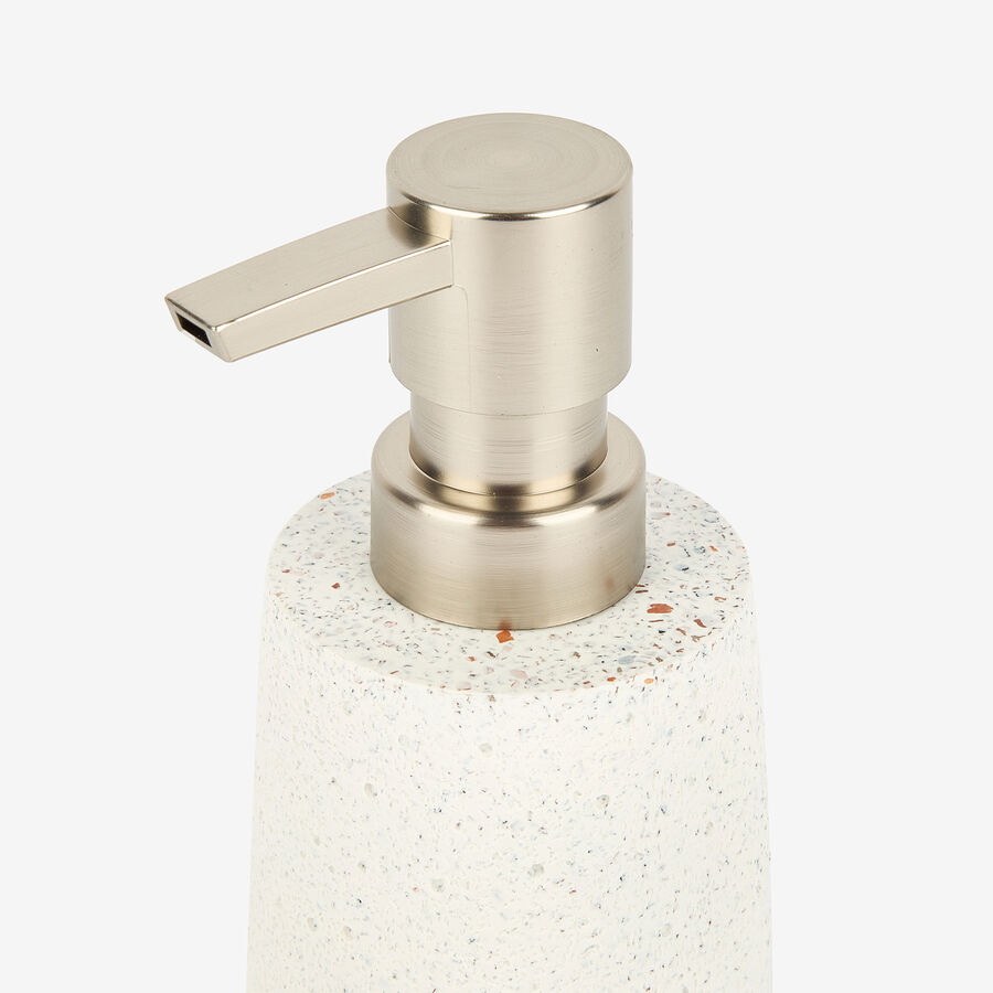Dispensador de jabón de baño de poliresina granito Ø6x17cm