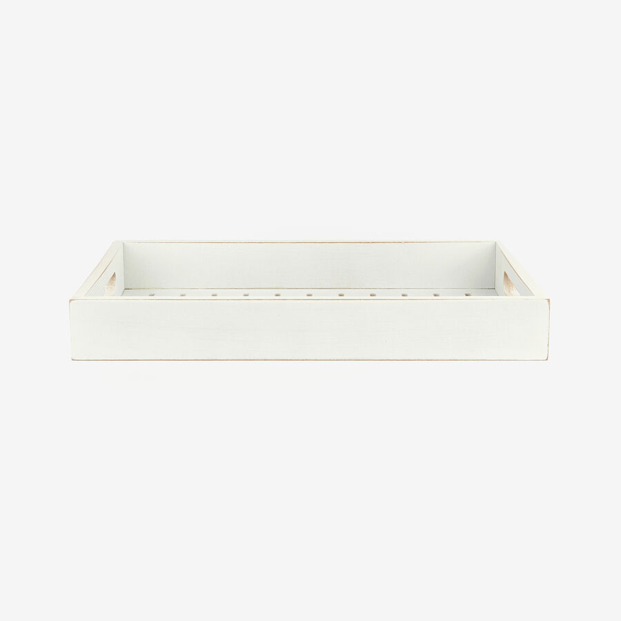 Bandeja de madera blanca Sani 34x23x4,5cm