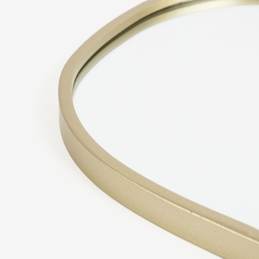 Espejo de pared ovalado dorado de metal Adel 20x25cm