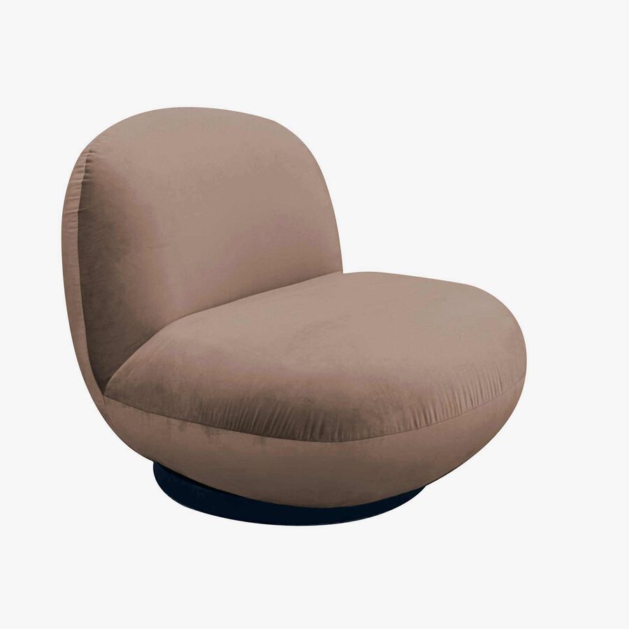 Butaca en terciopelo marr&oacute;n giratoria Pacha 81x95x71cm Clau&Chloe