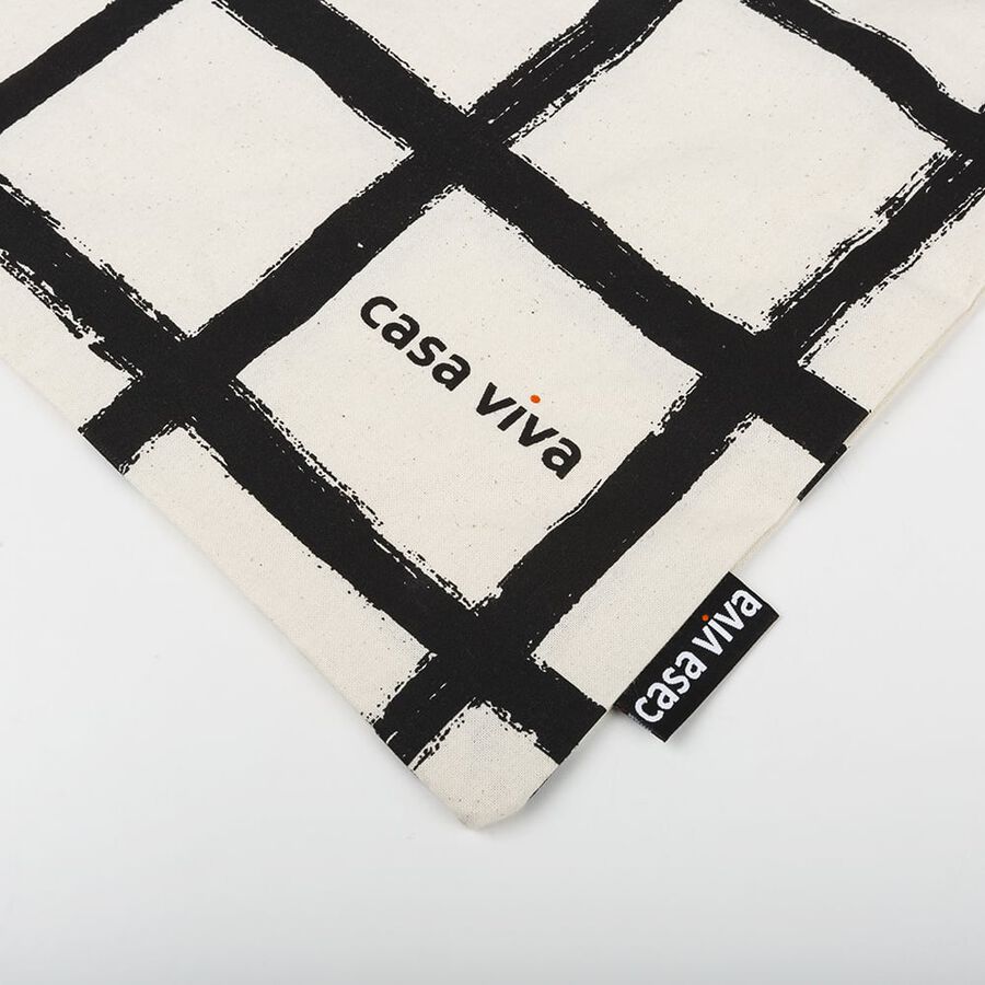 Bolsa algod&oacute;n cuadros Casa Viva 40x45cm